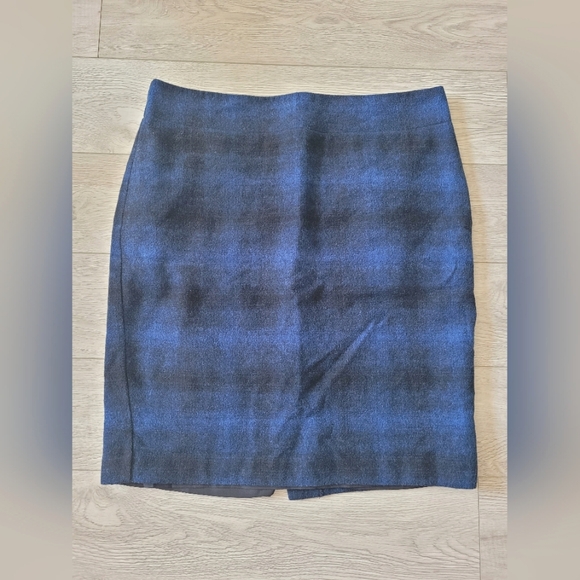 Loft Wool Plaid Pencil Skirt - Picture 2 of 4